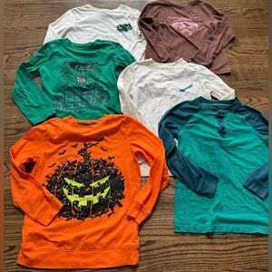 Boys Size 6/7 Long Sleeve Graphic T-Shirts Bundle – 6 Pack